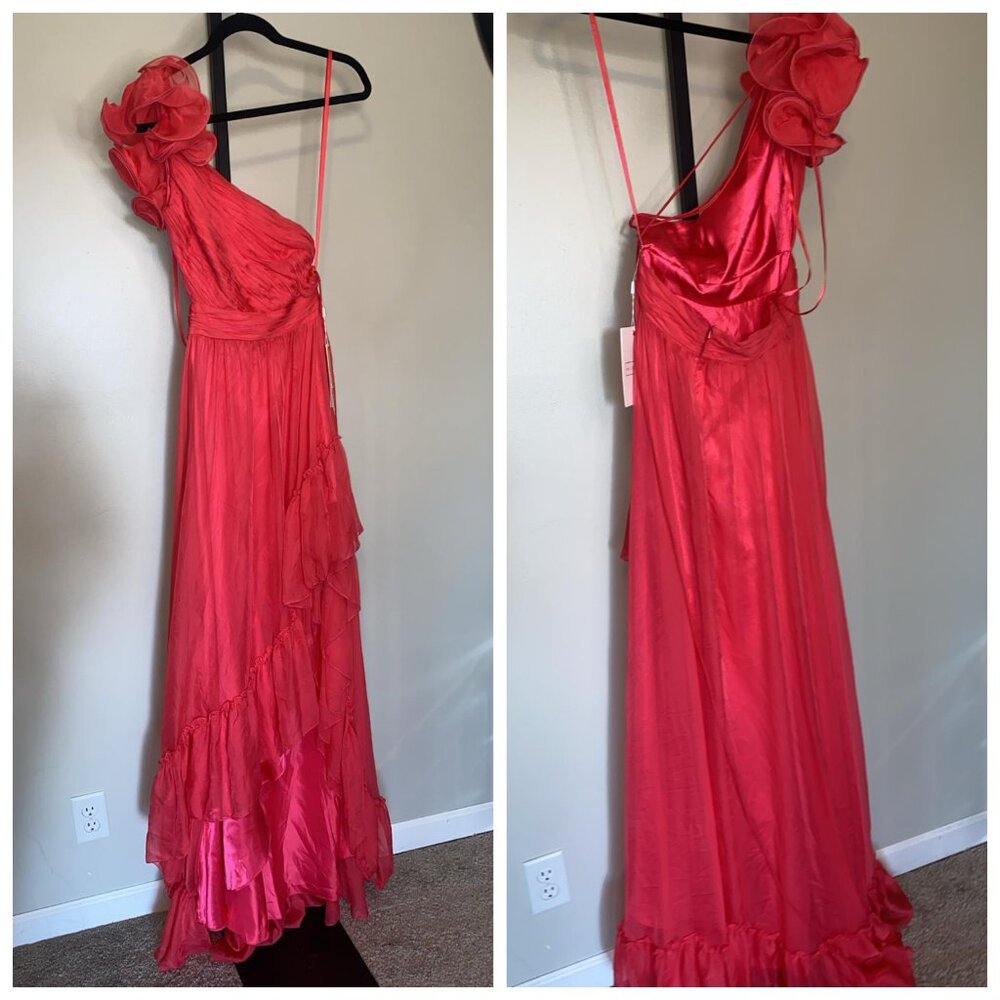 Mac Duggal - Asymmetrical Pleated Bodice Prom Dress - Picture 2 of 15